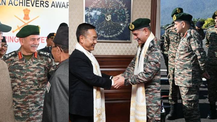 COAS Upendra Dwivedi reviews security in Sikkim, meets CM Tamang and honours veteran achievers