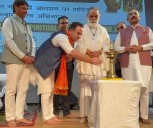 LoP Sunil Sharma attends Spiritual discourse on Srimad Bhagavad Gita by Swami Gyananand Ji Maharaj at Katra