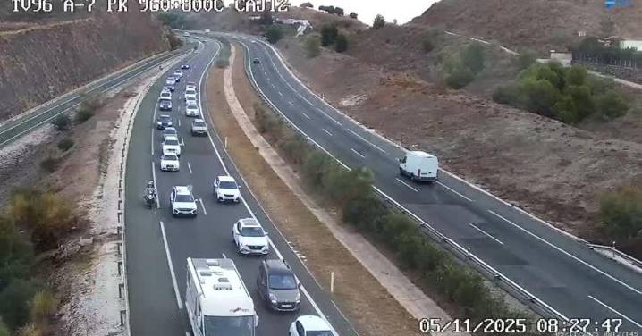 Un camión vuelca en la A-7 a la altura de Chilches y provoca seis kilómetros de retenciones