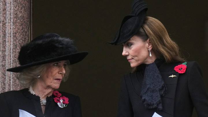 Lip reader reveals the two words Camilla said to Catherine at Remembrance Sunday service