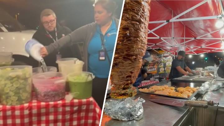 Captado en video: inspectora de salud arroja cloro sobre la comida de vendedor de tacos