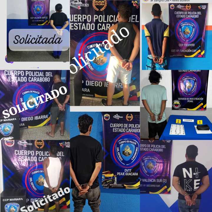 Policarabobo capturó a una mujer y siete hombres solicitados 
