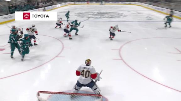 Celebrini scores 10th goal as Sharks top Panthers 3