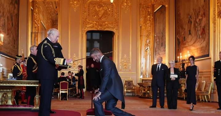 Sir David Beckham knighted by King Charles at Windsor Castle ceremony