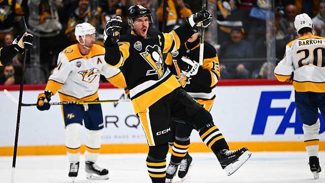 Crosby and Malkin score as the Penguins shut out the Predators in Stockholm