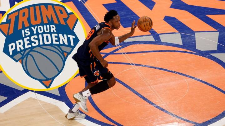 La administración Trump elimina de sus redes el polémico montaje del escudo de los Knicks que apoyaba al presidente