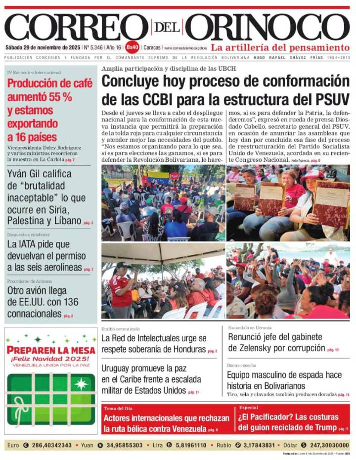 Edición Impresa Correo del Orinoco N° 5.346