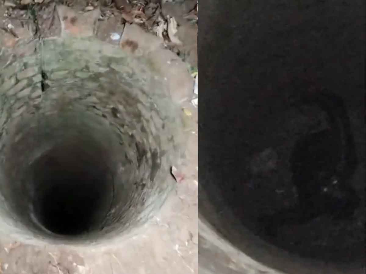 Mujer capta inquietante figura con ojos brillantes atrapada dentro de un pozo en Veracruz