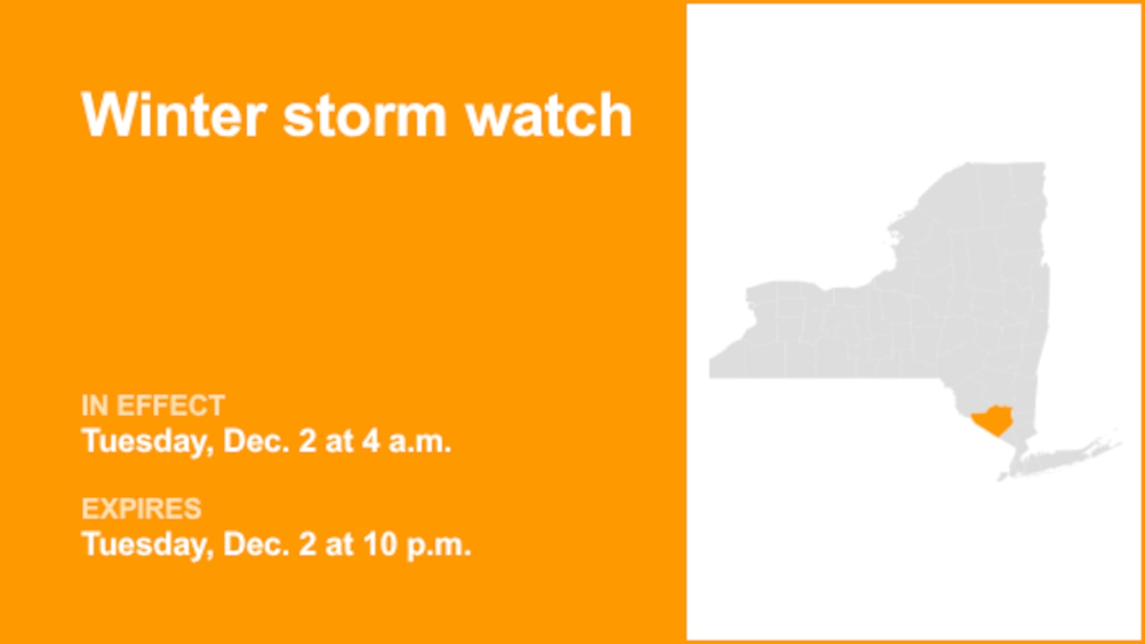 Winter storm watch issued for Orange County for Tuesday
