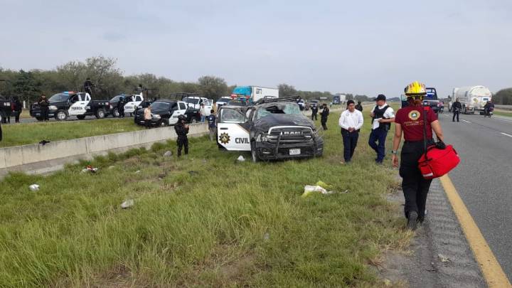 Varios elementos de Fuerza Civil resultan heridos tras accidente en Escobedo, Nuevo León