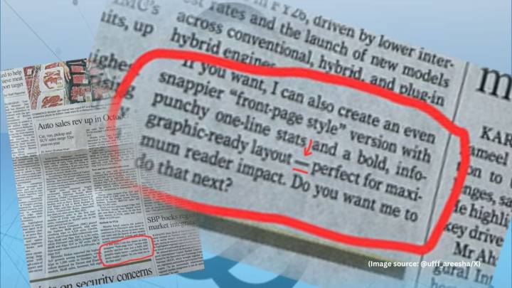 ‘Embarrassment’: Pakistani newspaper publishes ‘ChatGPT’ prompt in business report, sparks criticism