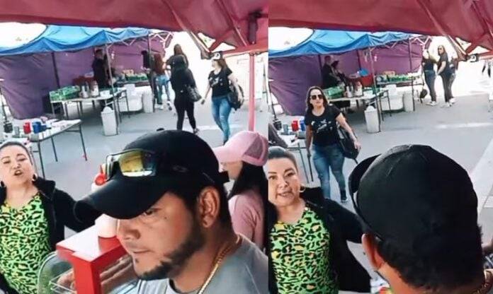 Video: Chilena destruye puesto de comida de migrante venezolano en Santiago