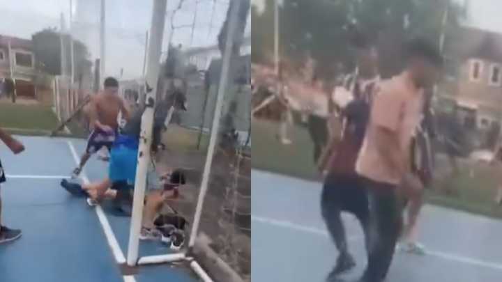 Video: brutal pelea en cancha de fútbol dejó a un adolescente inconsciente