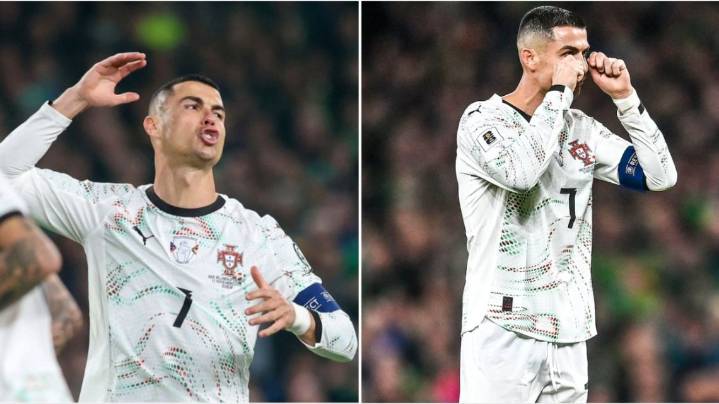 Cristiano Ronaldo protagonizó un escándalo en Irlanda: codazo, expulsión y gestos provocadores