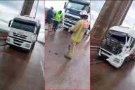 Chocaron tres camiones sobre el puente Zárate