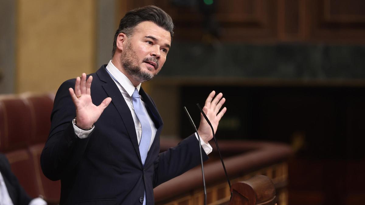 Rufián avisa de que si hay “financiación ilegal” o una “Gürtel del PSOE” pedirá al Gobierno elecciones