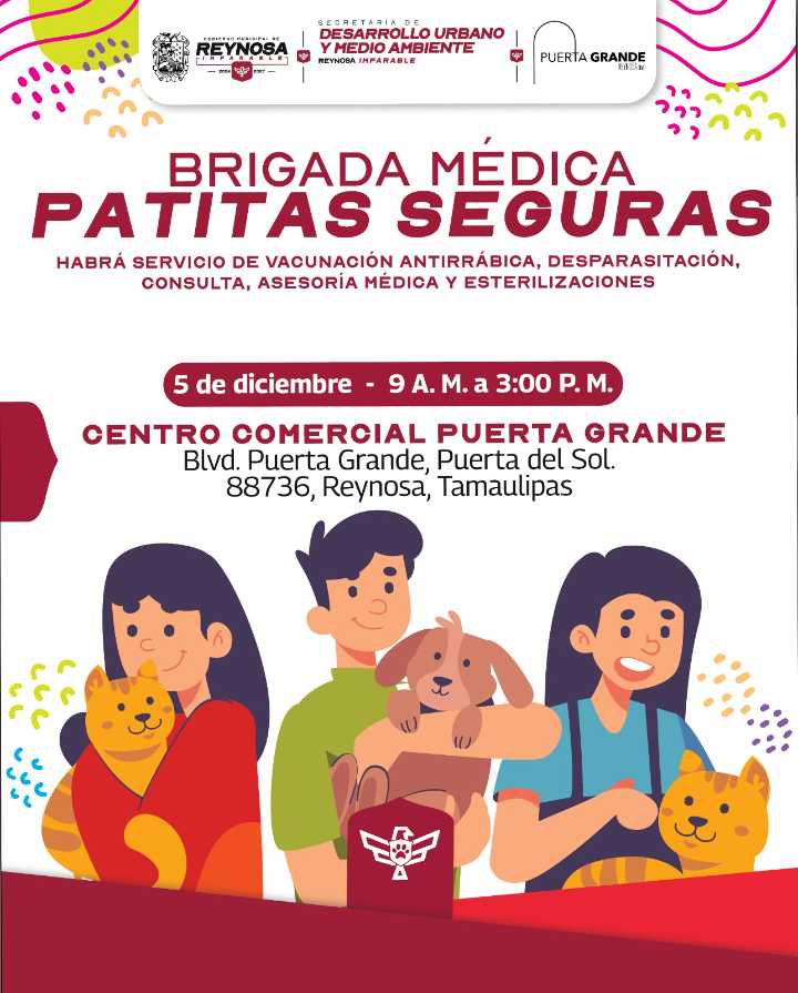 Visitará brigada médica veterinaria Patitas Seguras el centro comercial Puerta Grande
