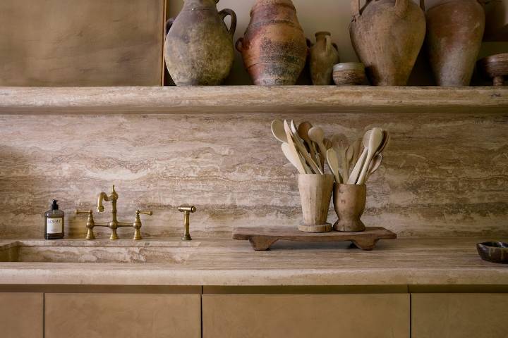 Wine importer Lucas Labelle extended his kitchen reno to include a moody cellar