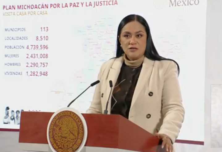 Gobierno federal presenta avances del Plan Michoacán por la Paz y la Justicia.