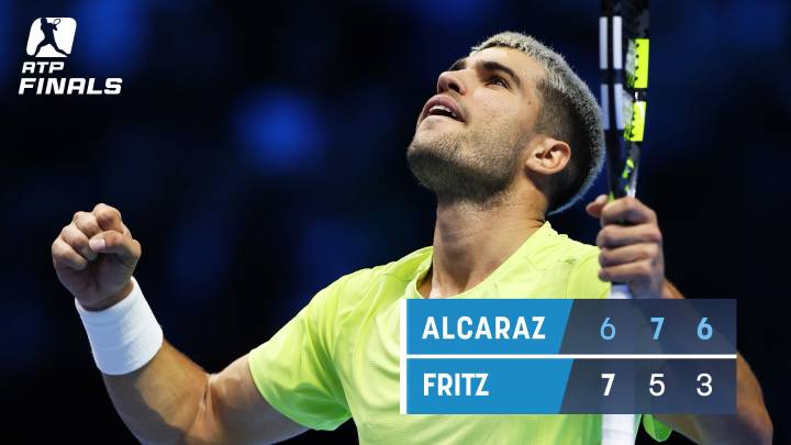 Alcaraz resurge a lo campeón: remonta a Fritz y está a un paso de las semifinales en Turín