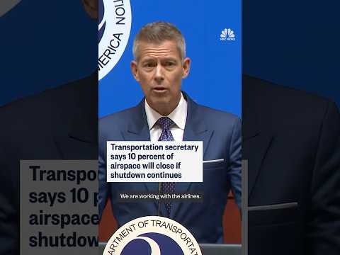 Transportation secretary says 10 percent of airspace will close if shutdown continues