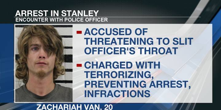 Man charged with threatening to kill officer in Stanley