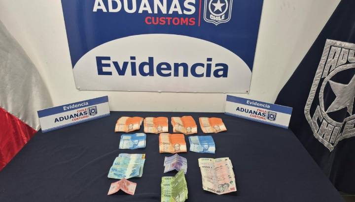 Aduanas detecta contrabando de dinero en bus de turismo en complejo Los Libertadores