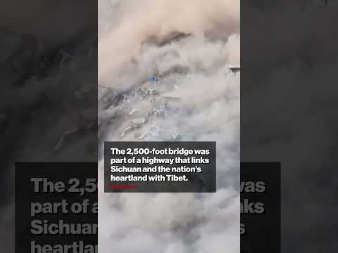 Shocking footage of Chinese bridge collapsing months after opening