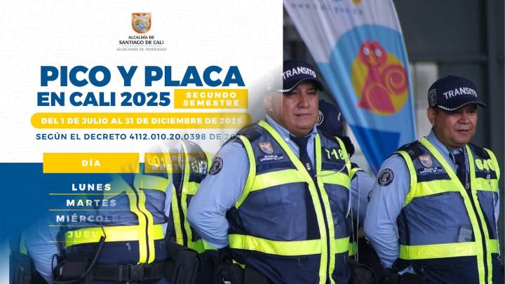 Pico y placa en Cali para este viernes, 28 de noviembre del 2025; revise la restricción