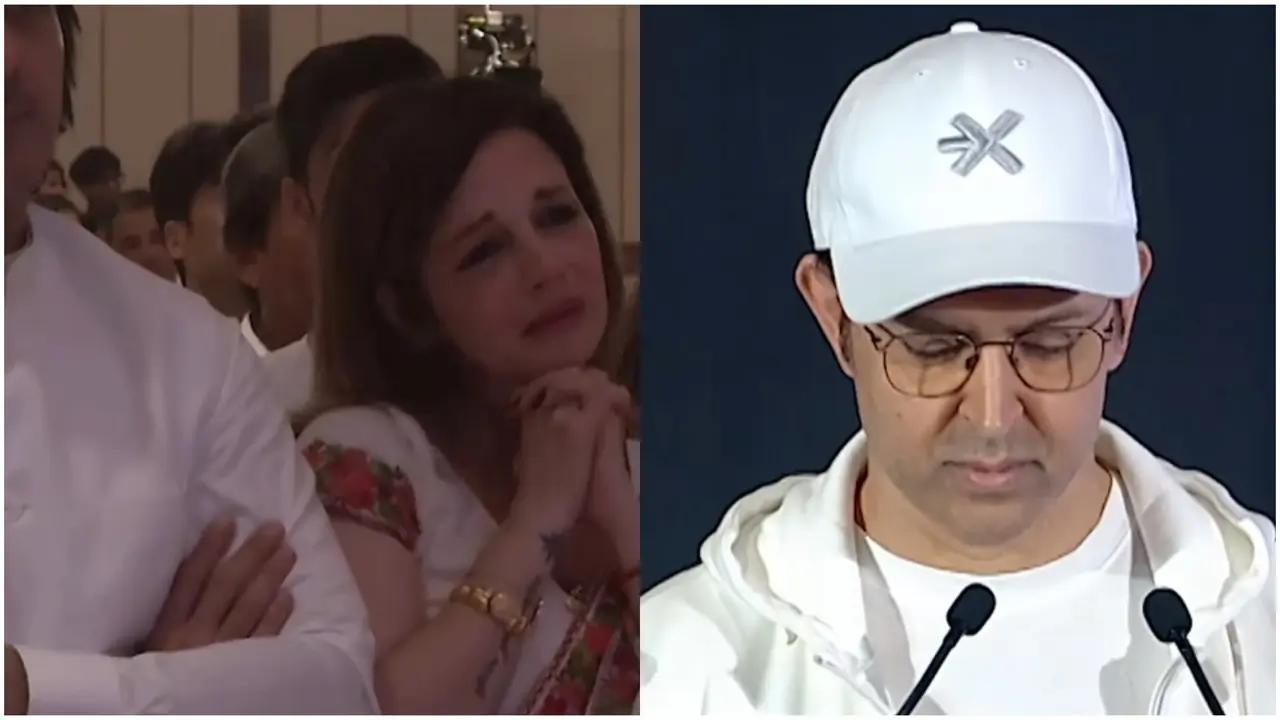 Hrithik Roshan gets emotional while giving a speech at Zarine Khan’s prayer meet; Susanne cries inconsolably