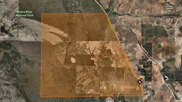 Brand Highway fire: Blaze downgraded after firefighters battle Moore River National Park bushfire