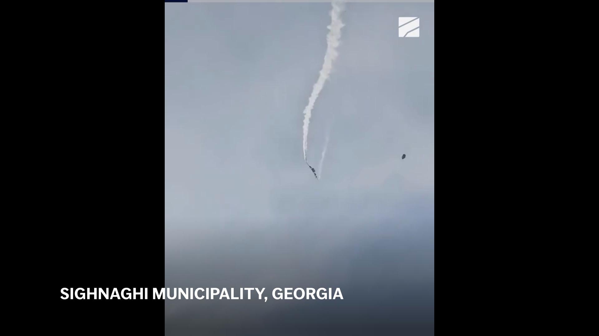 Video shows moment of Turkish military plane crash