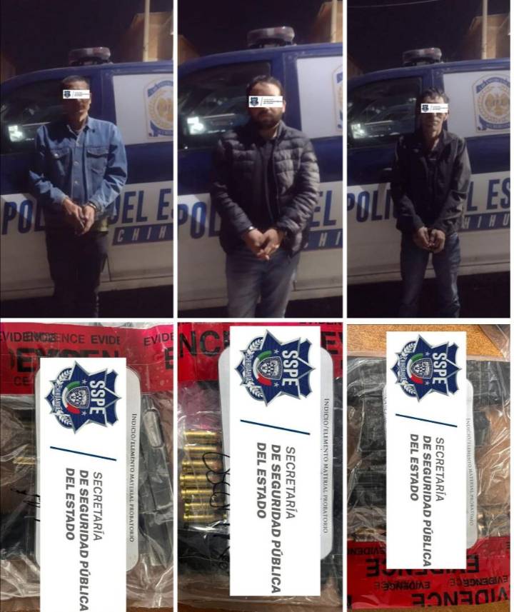 Detiene SSPE a tres hombres 4rm4dos durante operativo de vigilancia en Parral