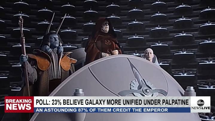 23% Of Galaxy Believes They Are More Unified Since Palpatine Became Emperor