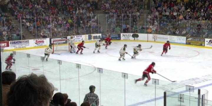 Clarkson-SLU hockey game draws crowd of local school children
