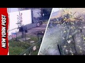 Watch: Fruit Goes FLYING After Train Smashes Into Produce Truck