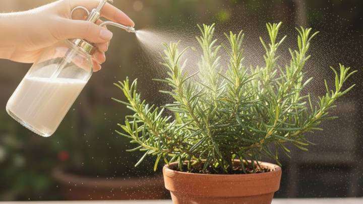 Leche en tu planta de romero: para qué sirve y cómo fortalece las hojas