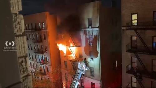 9 injured, including 3 firefighters, after fire tears through apartment building in Washington Heights