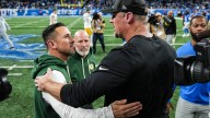 Packers coach Matt LaFleur winks during timeout talk vs Detroit Lions