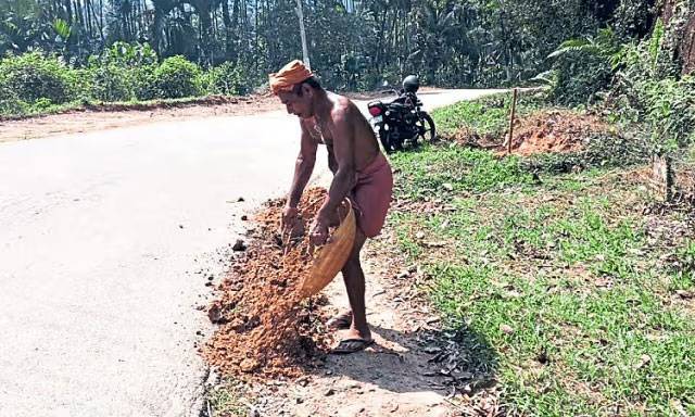 Kadaba: Despite disability, man single-handedly repairs road near his home