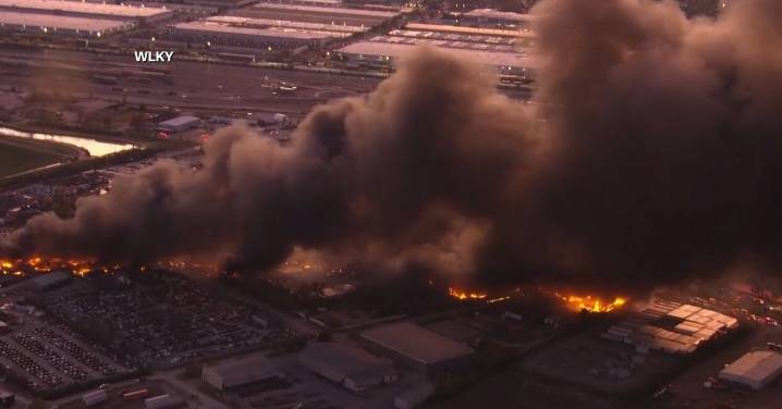 Louisville: UPS cargo plane with three people on board crashes at US airport, sparking huge fireball