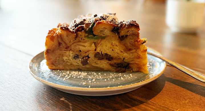 Croissant bread pudding at Café Saint