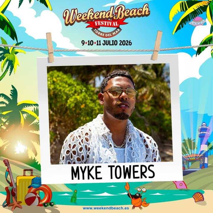 Myke Towers, artista multiplatino internacional en Weekend Beach Festival 2026