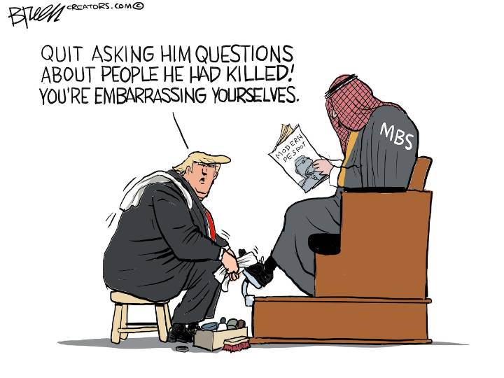 Saudi prince visit; Epstein legislation; ‘Quiet, piggy’: Editorial cartoons for Nov. 23, 2025