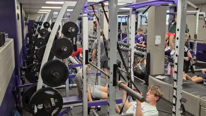 Scenes from the busy weightlifting rooms at North, South and Edgewood