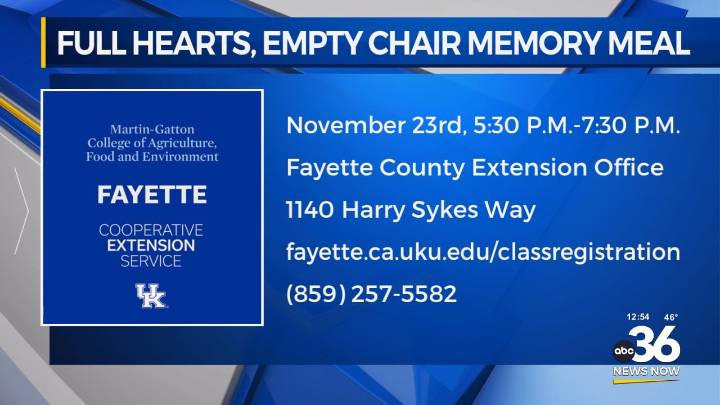 U.K. Coop “Full Hearts, Empty Chair Memorial Meal”