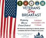 Blevins Veterans Day breakfast