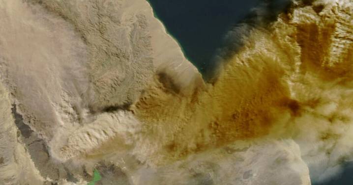 First recorded eruption of Ethiopian volcano sends ash plumes across Red Sea