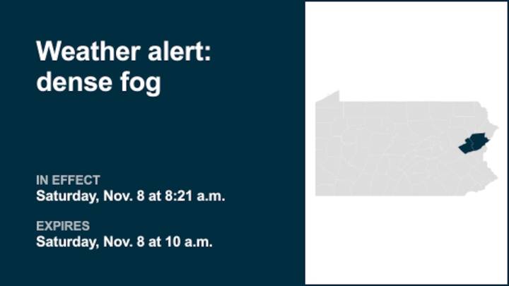Be prepared for dense fog in Carbon and Monroe counties Saturday morning