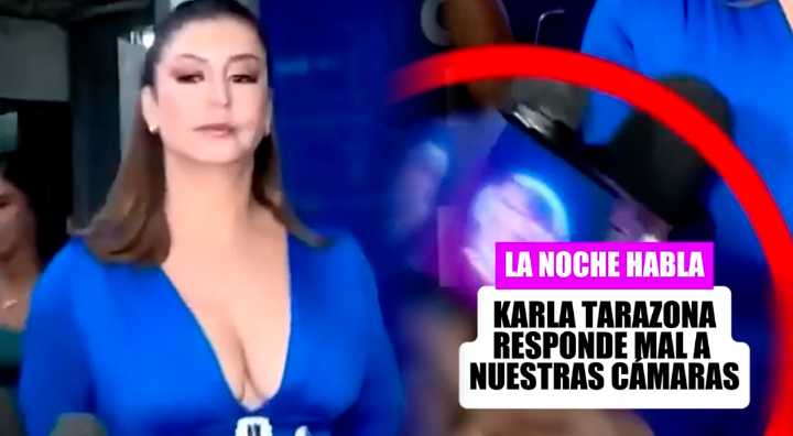 Karla Tarazona protagoniza tenso cruce con reportero al ser consultado por Christian Domínguez y Melanie Martínez